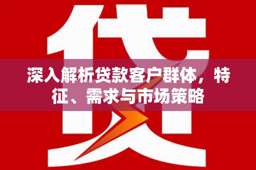 衡水深入解析贷款客户群体，特征、需求与市场策略