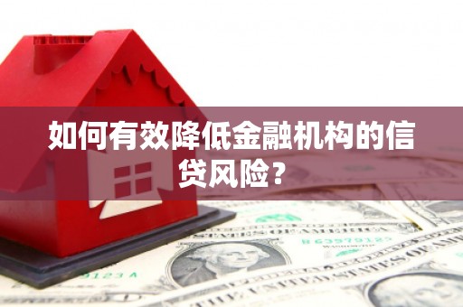 衡水如何有效降低金融机构的信贷风险？